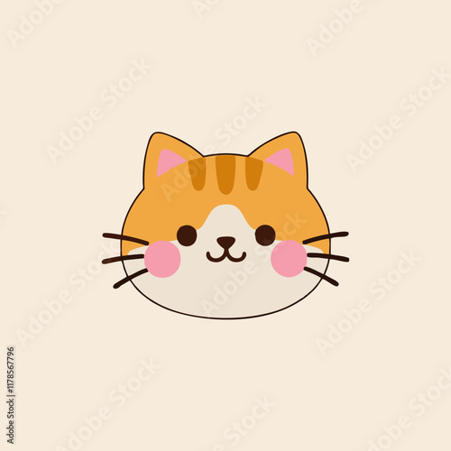baby cat face vector design