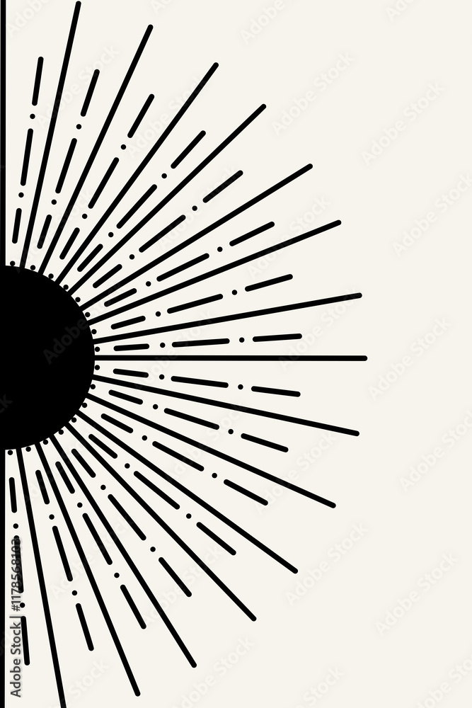 Obraz premium Abstract midcentury art illustration, A colorful abstract painting 