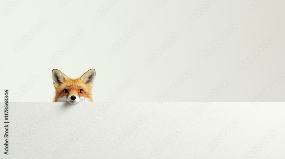 Fototapeta premium Cheerful fox with playful expression and curiosity