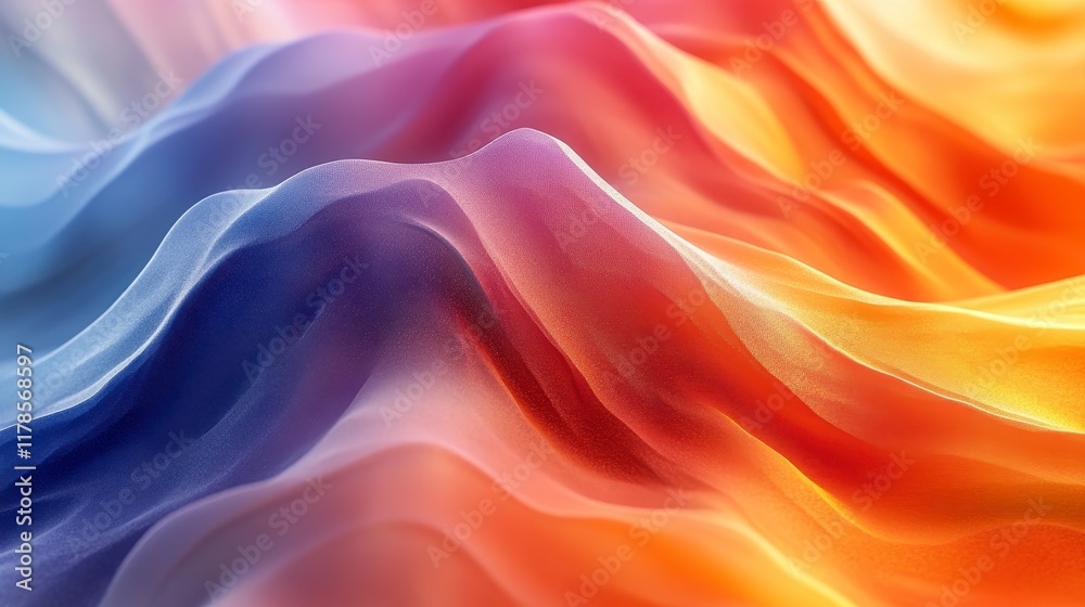 Obraz premium Abstract colorful wavy background, vibrant gradient texture.