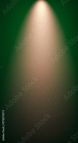 Spotlight on Textured Green and Beige Background Glowing Light Beam Effect Abstract Design