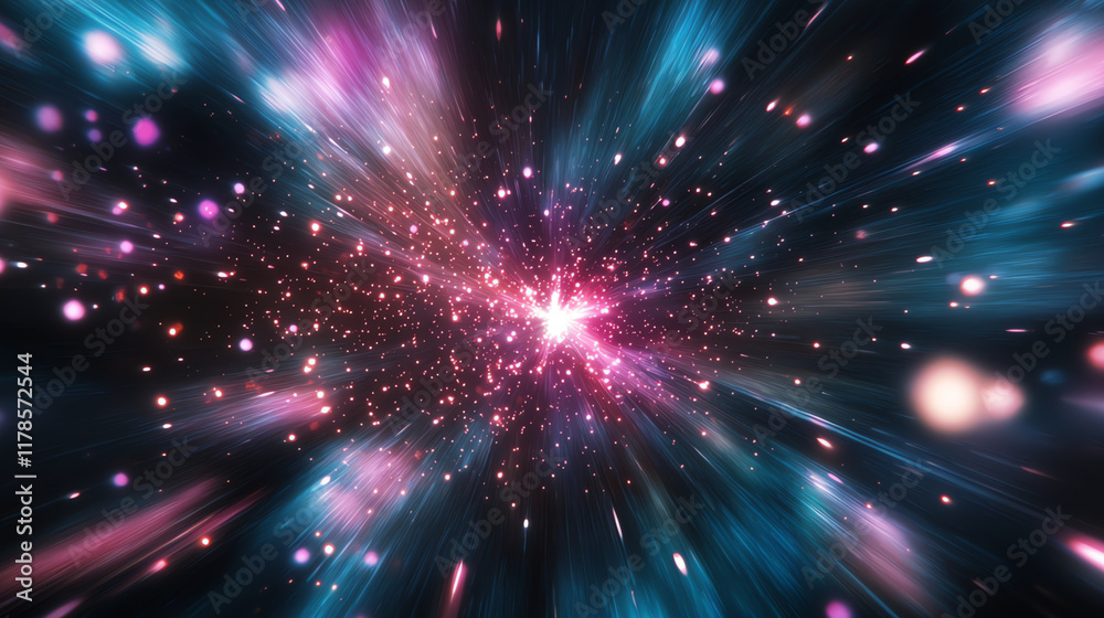 Naklejka premium Abstract background with nebula and stars. Fractal art. 3D rendering.
