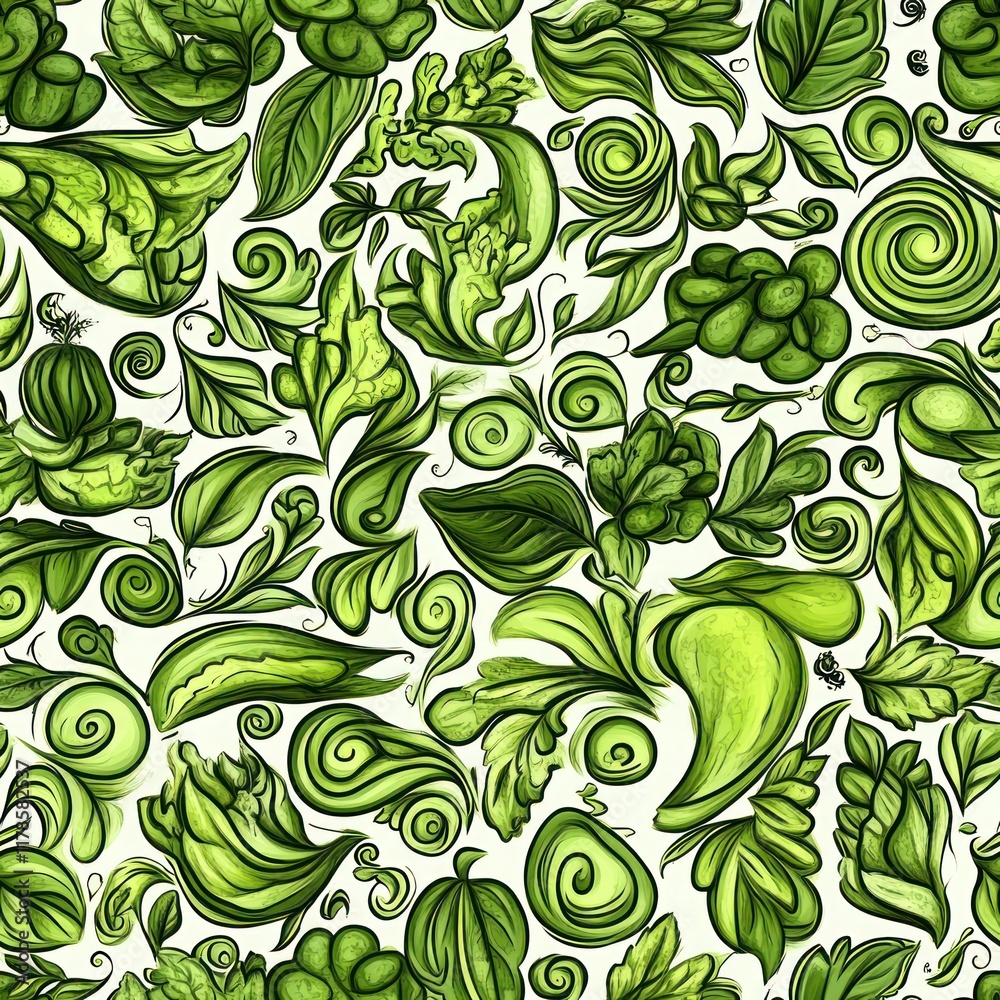 Seamless pattern on the background of bp green leaves. Seamless pattern on the background of bp green leaves.