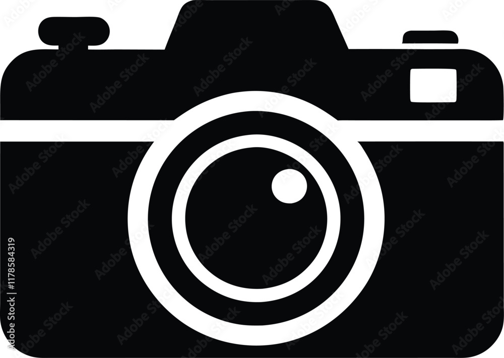 Camera icon, Photo camera silhouette vector, Photography camera flat icon Camera icon, Photo camera silhouette vector, Photography camera flat icon