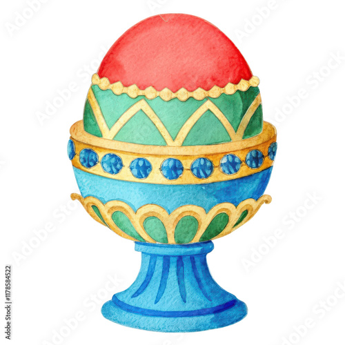 Easter celebration watercolor egg art vibrant colors decorative design festive environment creative viewpoint photo