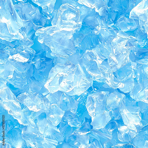 Stunning Close-Up of Sparkling Ice Cubes: A Chilled and Refreshing Abstract Background Image