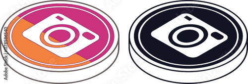 Minimalist backpack icons, red and black colors, simple geometric shapes, flat design, school supplies, luggage symbols, travel essentials, vector graphics, clean lines, contrasting colors, symmetrica