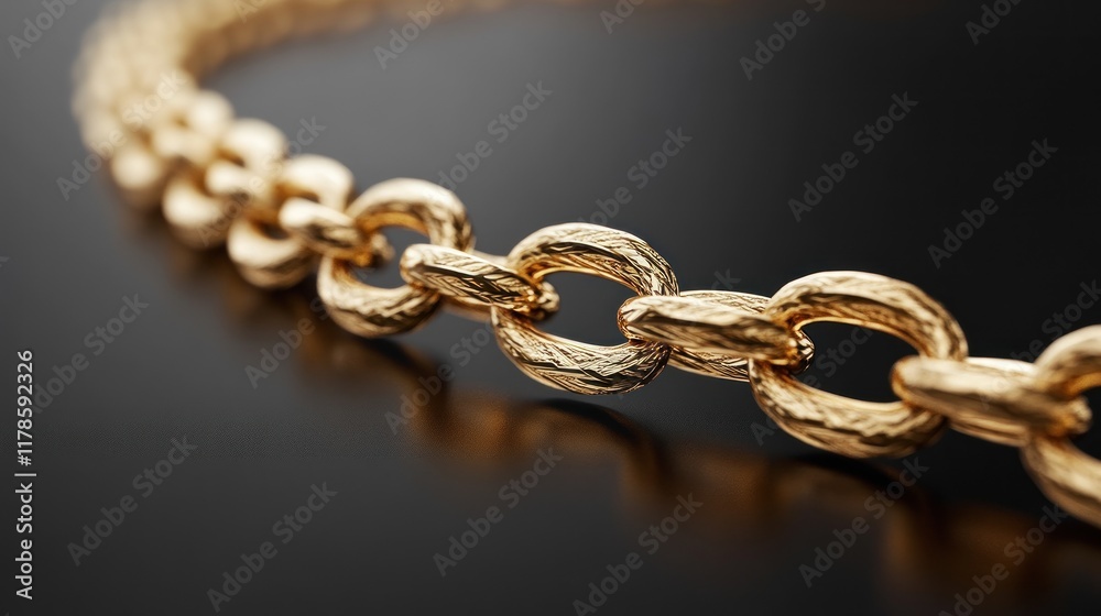 Fototapeta premium Luxury Gold Chain: Close-up of Exquisite Textured Jewelry