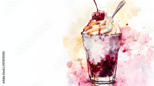 Wallpaper Mural Sundae dessert Watercolor Torontodigital.ca