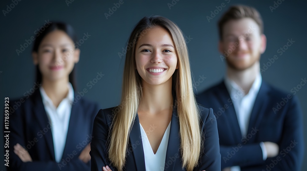 Confident,smiling group of corporate business professionals in formal suits standing together as a successful,dynamic team. Concept of leadership,teamwork,and in a business environment. Confident,smiling group of corporate business professionals in formal suits standing together as a successful,dynamic team. Concept of leadership,teamwork,and in a business environment.