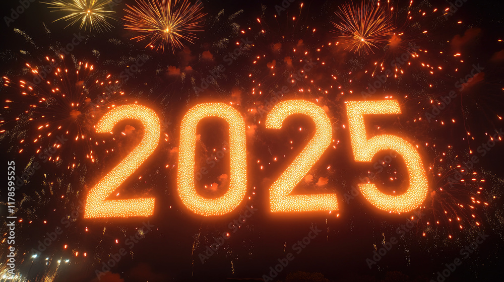Top - Notch Shot of Fireworks and Glowing Top - Notch Shot of Fireworks and Glowing