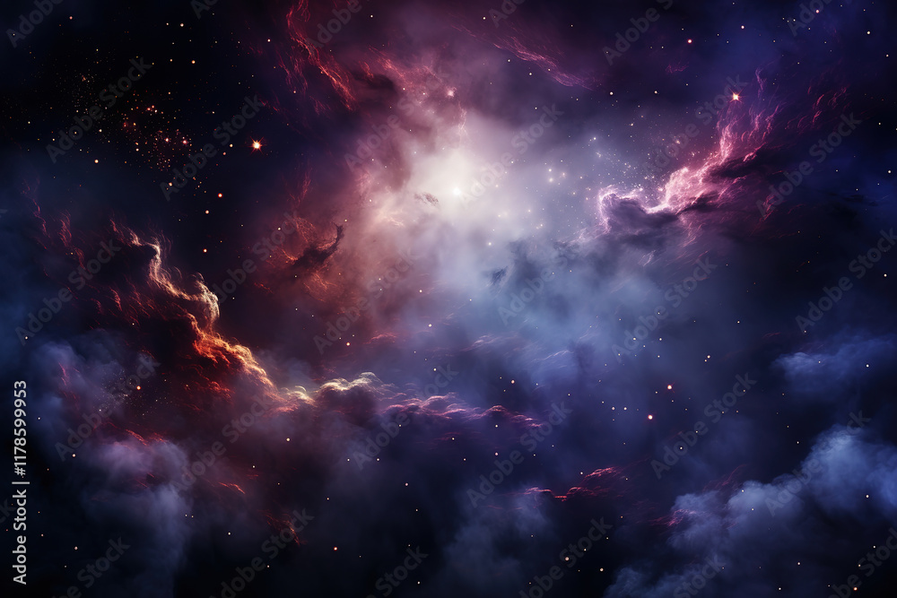 Fototapeta premium Eye catching Colorful outer space Nebula cloud galaxy background