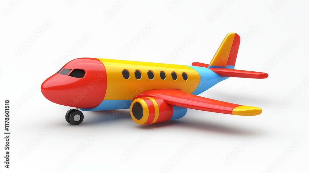 3D,aircraft, Colorful cartoon airplane toy icon, 3D rendered illustration, on a white background, high quality, multi-detail, HD, 8K, --no text fonts letters watermark words typography slogans signat 3D,aircraft, Colorful cartoon airplane toy icon, 3D rendered illustration, on a white background, high quality, multi-detail, HD, 8K, --no text fonts letters watermark words typography slogans signat