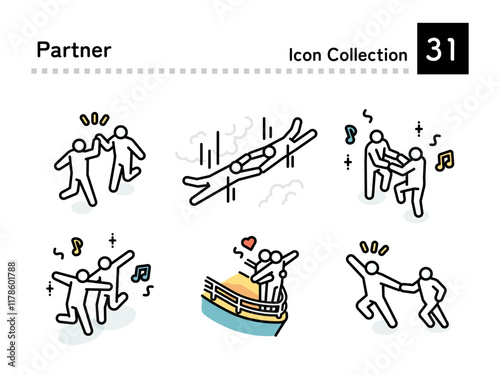 Pictogram illustration of a compatible partner