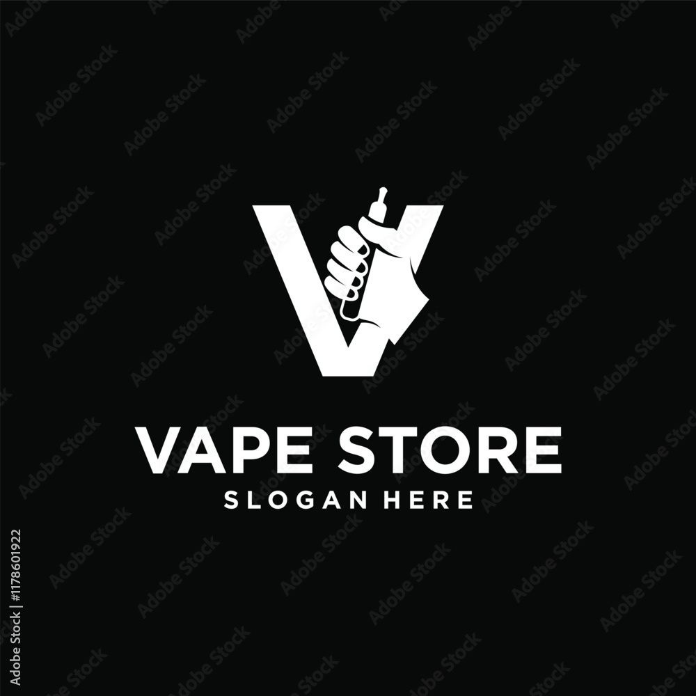 Fototapeta premium shop logo. E-cigarette shop logo. design for future e-cigarette and logo.