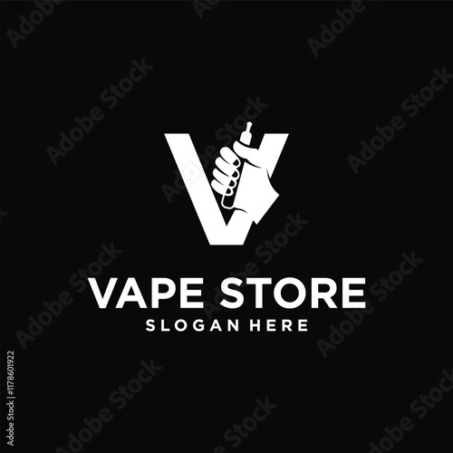 shop logo. E-cigarette shop logo. design for future e-cigarette and logo.