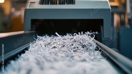 Shredded Paper: Industrial Paper Shredder in Action