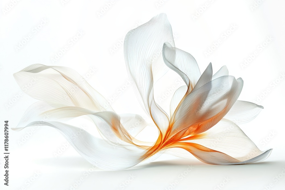 Fototapeta premium Delicate Crocus Petals with Soft Curves and Gentle Flow in Serene Composition