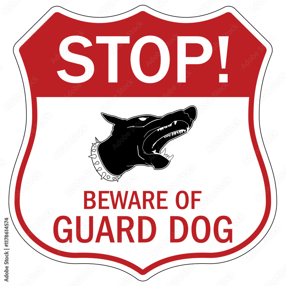 Obraz premium Guard dog warning sign