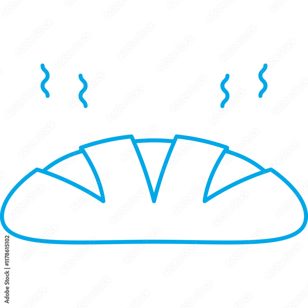 Hot Bread icon single vector illustration