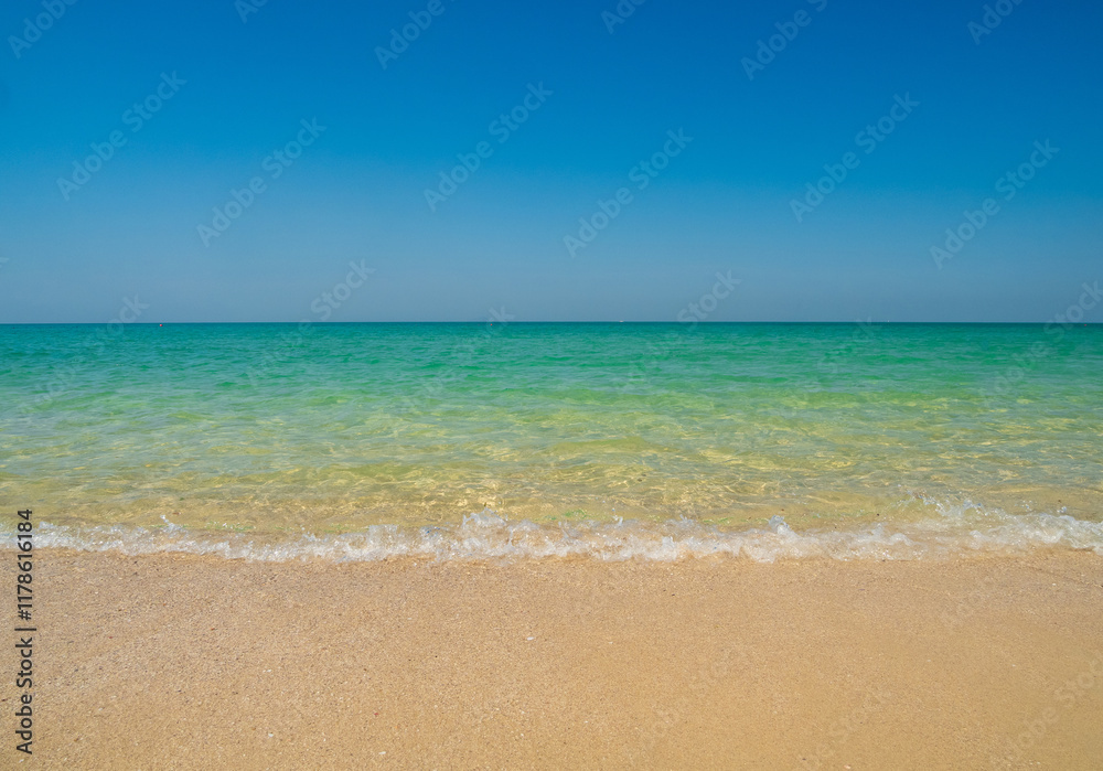 Horizon photogrphy beautiful landscape summer season panorama view tropical sea beach white sand clean blue sky background calm nature ocean wave water travel holiday at samae san island sun day time. Horizon photogrphy beautiful landscape summer season panorama view tropical sea beach white sand clean blue sky background calm nature ocean wave water travel holiday at samae san island sun day time.
