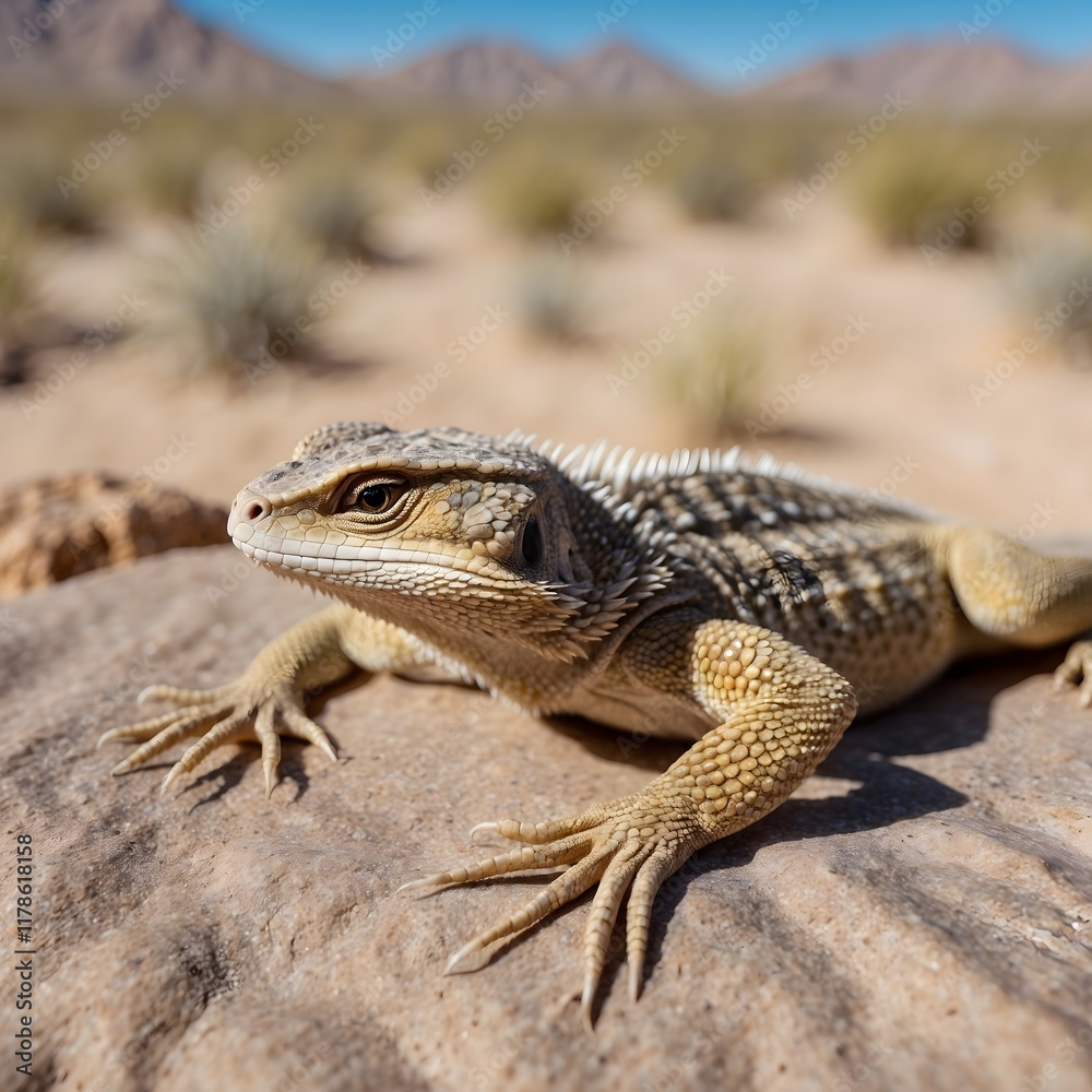 Naklejka premium Desert Elegance: A Close-Up of the Coachella Valley Fringe-Toed Lizard