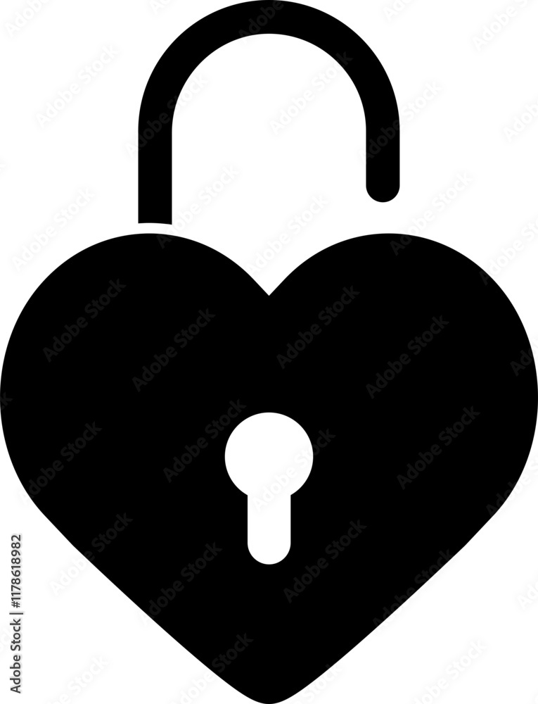 heart shaped lock silhouette.
Opened heart shaped lock black icon.
Heart shape safety lock element.
valentine's day icon.
Transparent background. heart shaped lock silhouette.
Opened heart shaped lock black icon.
Heart shape safety lock element.
valentine's day icon.
Transparent background.