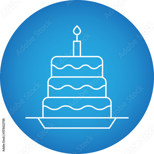 Cake III icon single vector illustration