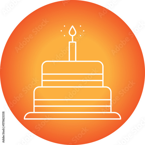 Cake I icon single vector illustration