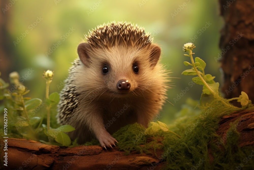 Naklejka premium Hedgehog porcupine animal mammal.