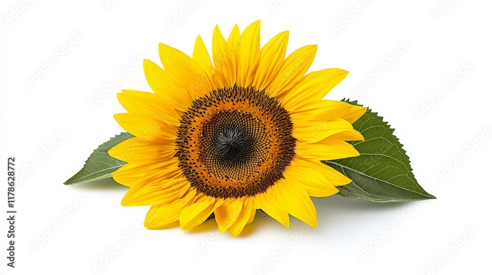 Fototapeta premium Isolated Sunflower on White Background