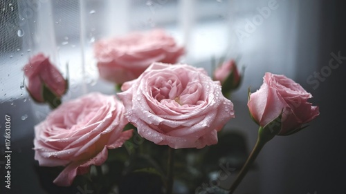 pink rose in a vase