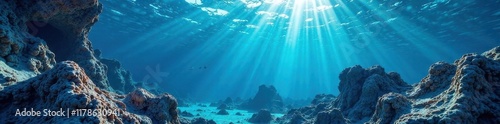 Intricate, textured seabed, sapphire hues, shadows , sea, pattern
