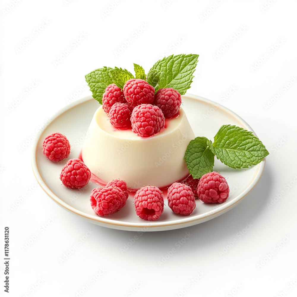 Panna cotta with raspberry compote and fresh berries Panna cotta with raspberry compote and fresh berries