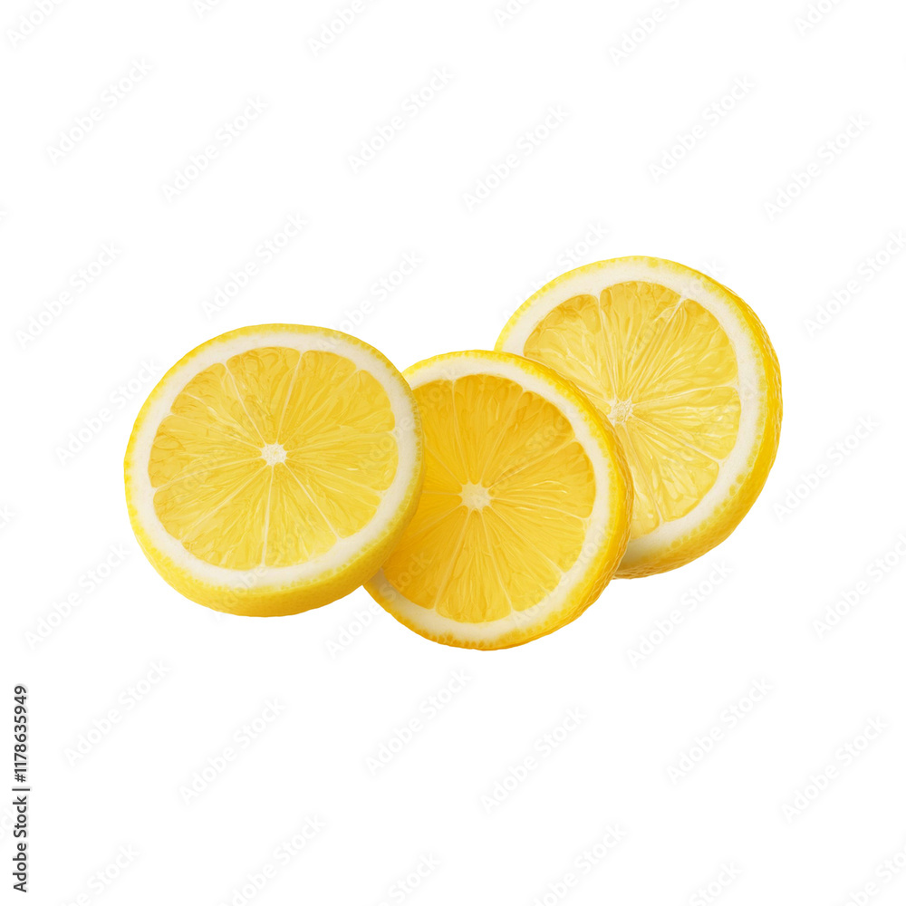 Sliced lemon fruit on transparent background Sliced lemon fruit on transparent background