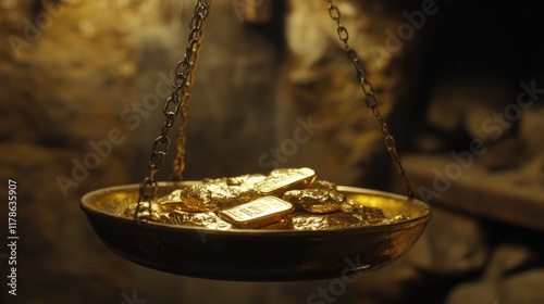 Golden Treasure: Weighing Precious Gold Bars and Nuggets