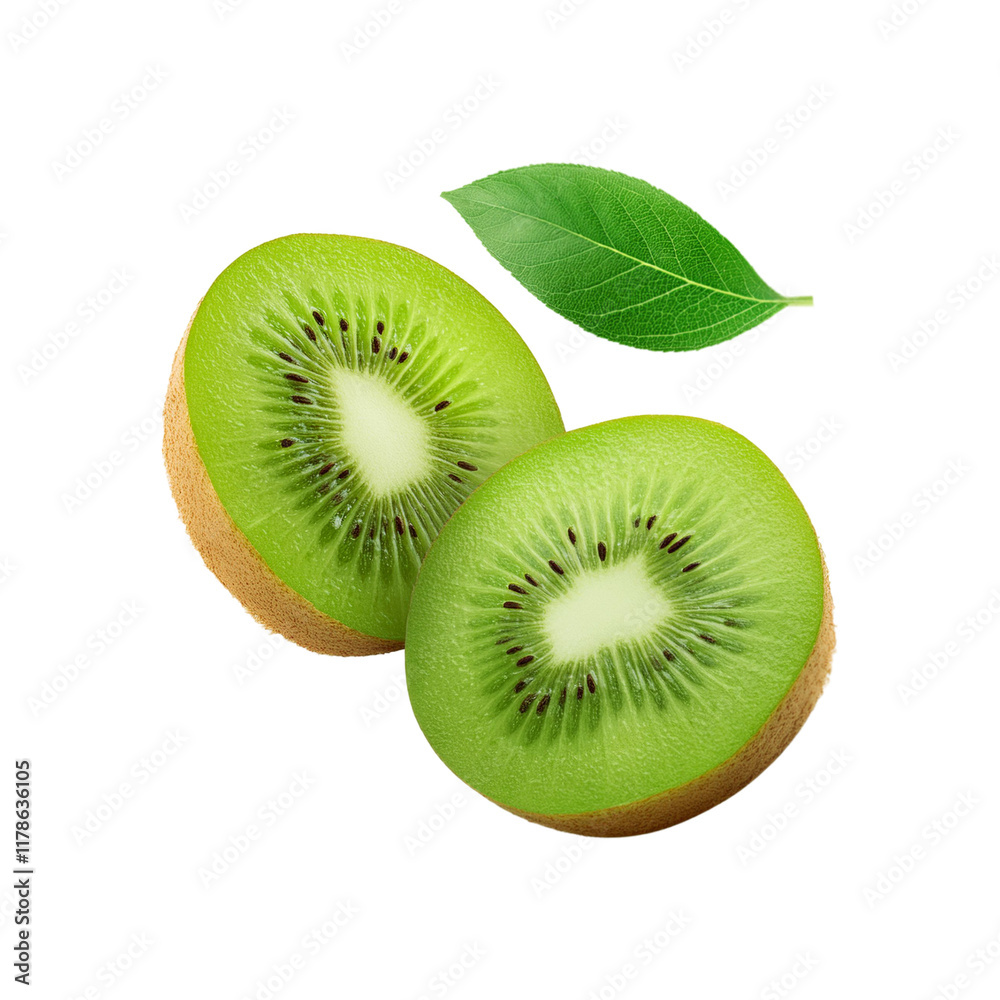 Fototapeta premium Fresh sliced kiwi on transparent background