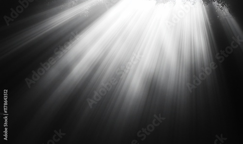Underwater sunbeams, ocean depth, light rays, tranquil scene, nature background photo