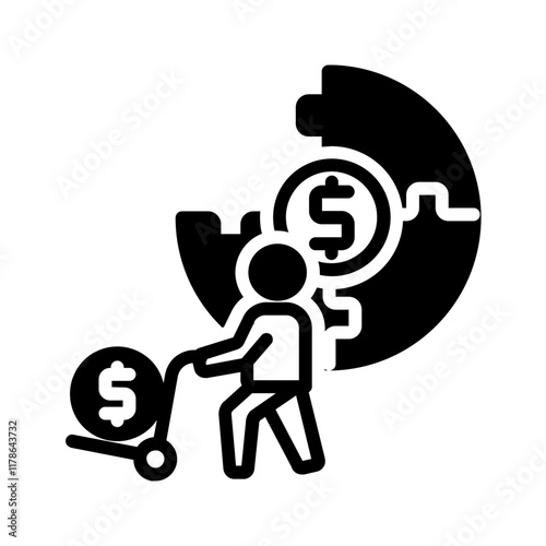 Vector solid black icon for Financial equity