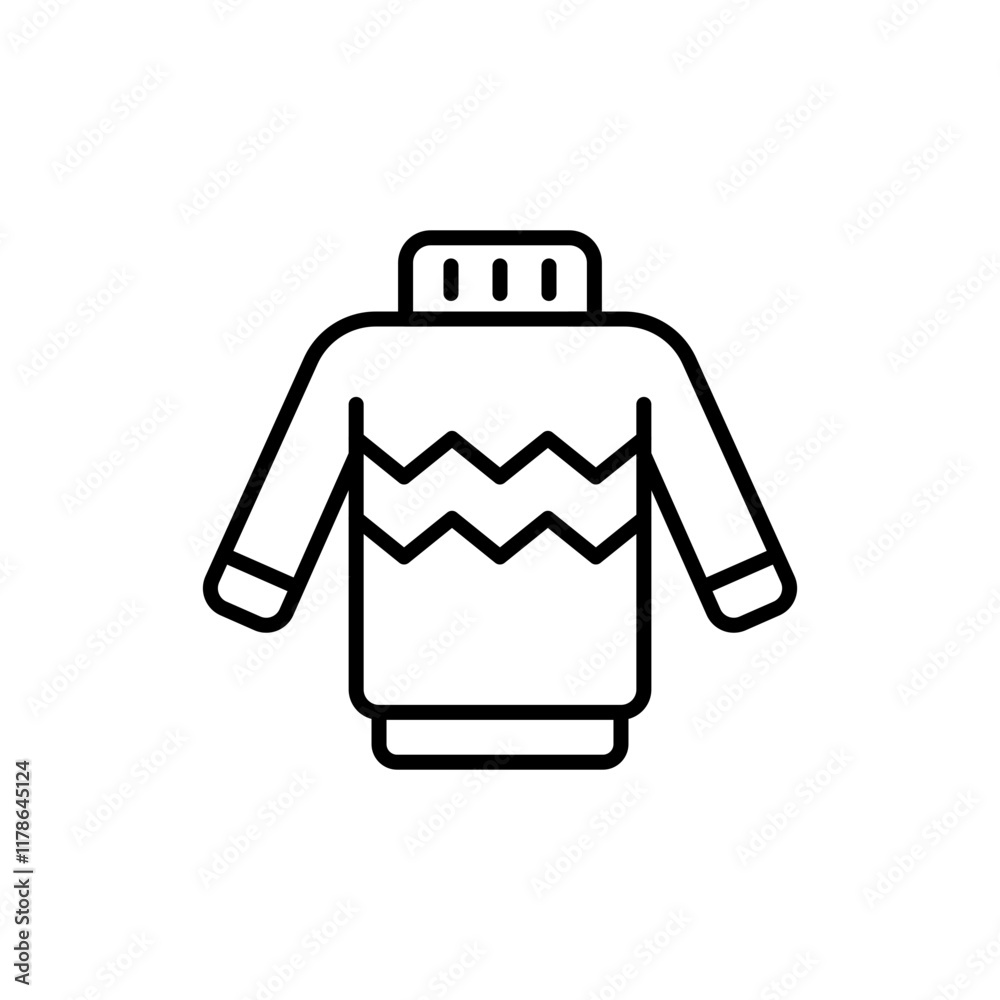 Sweater outline icons, minimalist vector illustration ,simple transparent graphic element .Isolated on white background