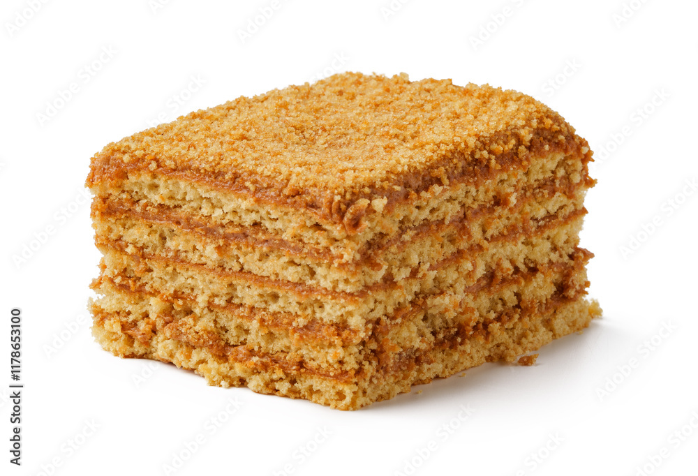 Sweet rectangular cake made of layers and crumbs, perfect for dessert lovers and special occasions Sweet rectangular cake made of layers and crumbs, perfect for dessert lovers and special occasions