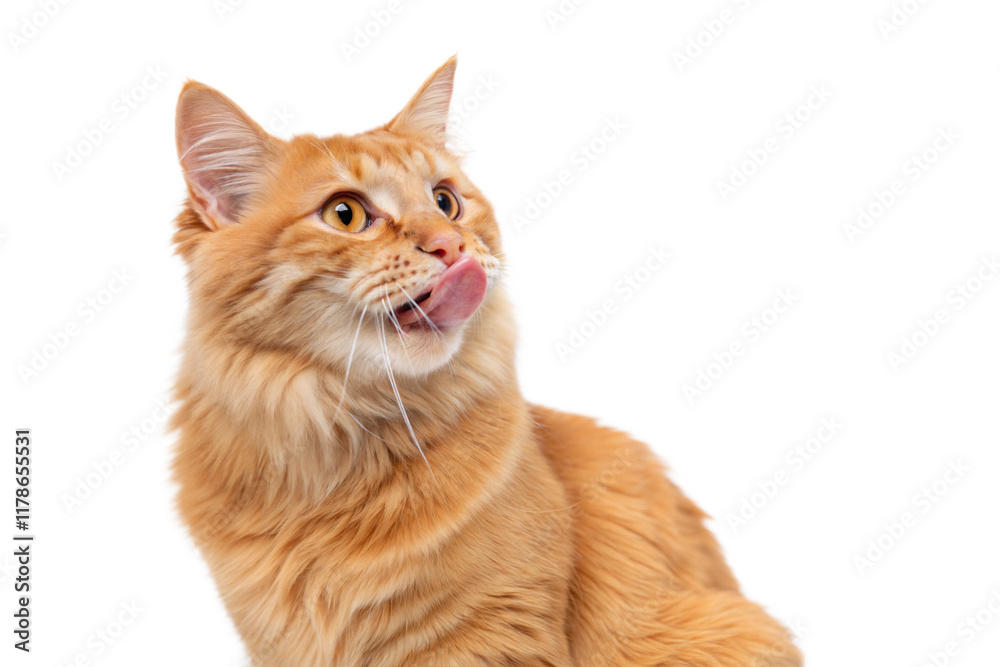 Ginger Cat Licking