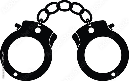 handcuff silhouette vector, handcuff icon vector illustration