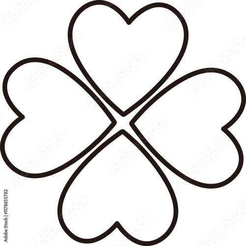 Isolated clover outline vector.
laser cut simple shape shamrock icon.
Saint Patrick's Day element.
Transparent background.
