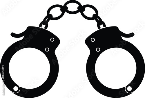 handcuff silhouette vector, handcuff icon vector illustration