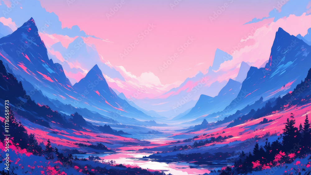 Obraz premium anime wallpaper abstract illustration background