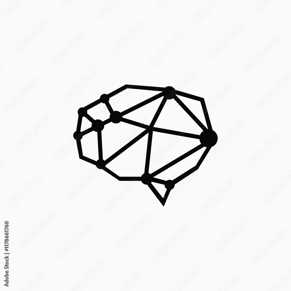 brain abstract flat icon logo design brain abstract flat icon logo design