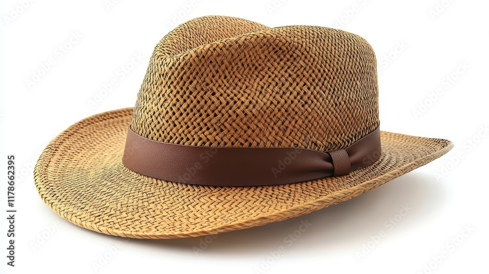 Brown woven fedora hat with brown ribbon. Brown woven fedora hat with brown ribbon.