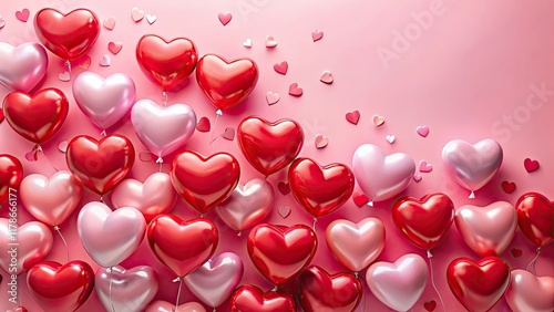 Seamless Pattern of Red Hearts for Valentine's Day and Romantic Celebrations