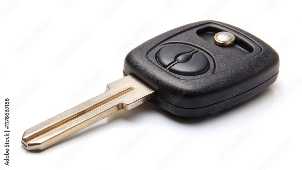 Car key with remote control on white background Car key with remote control on white background